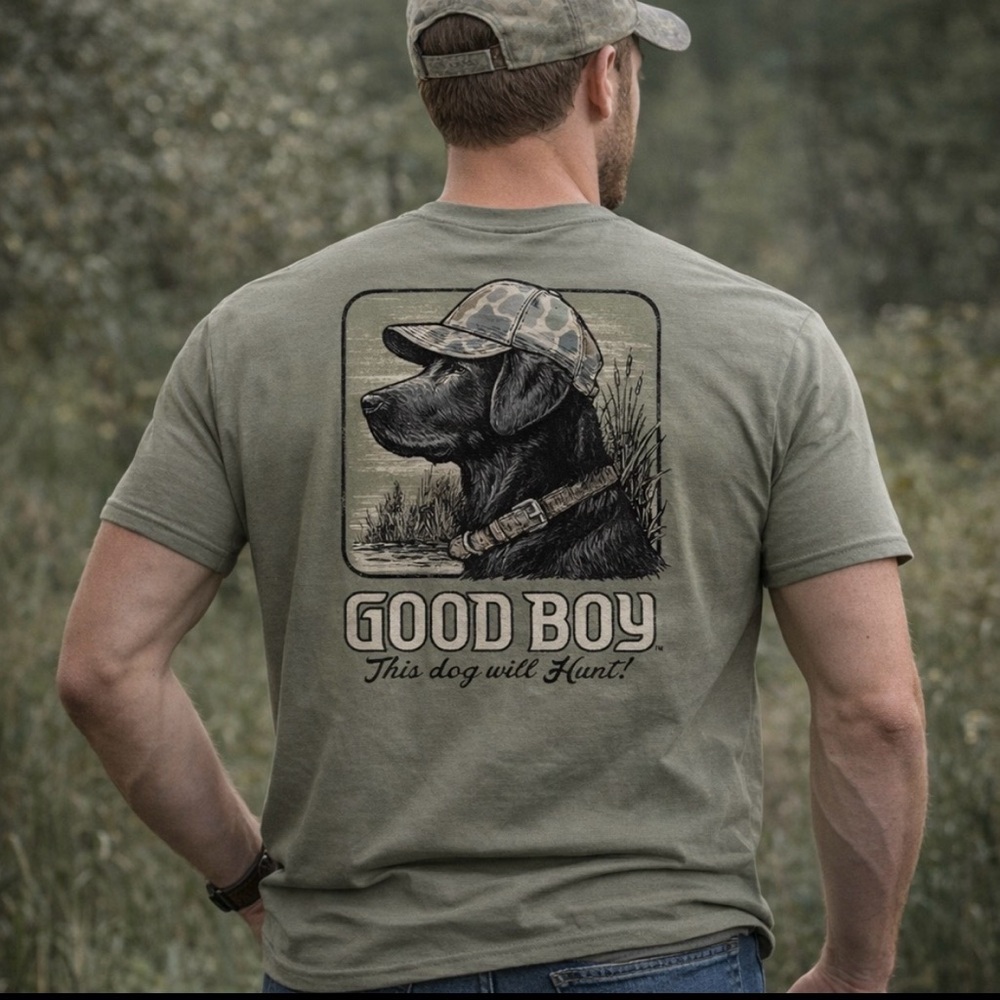 Good Boy - Dog Will Hunt T- Shirt   Sand Stone XL New
